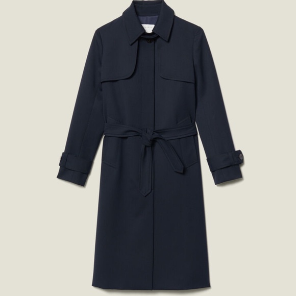 Sandro Pleat-Back Trench Coat - Picture 1 of 4